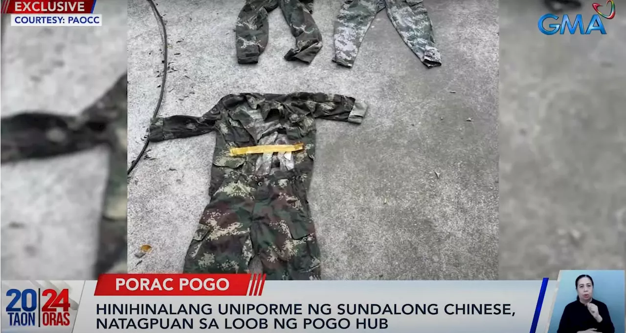 Alleged Chinese army uniforms found in raided Porac POGO hub