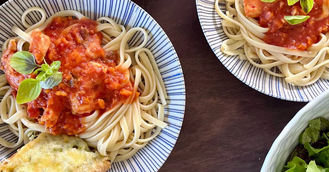 Chicken Parmesan linguine