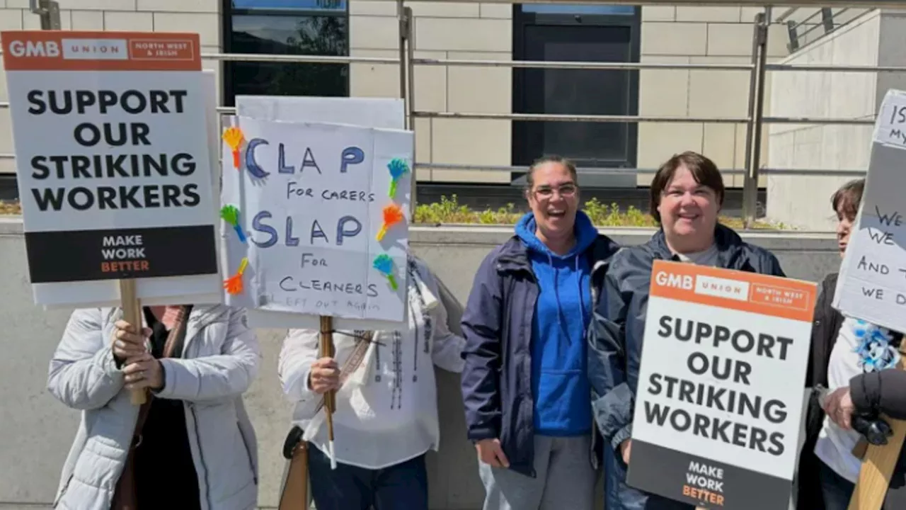 Liverpool hospital porters, cleaners and catering staff walk out on strike