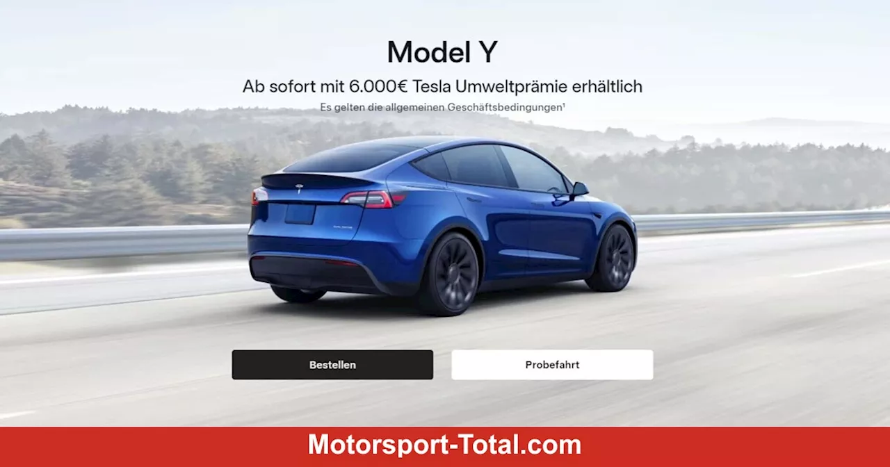 Tesla Model Y: Neue Umweltprämie in Höhe von 6.000 Euro