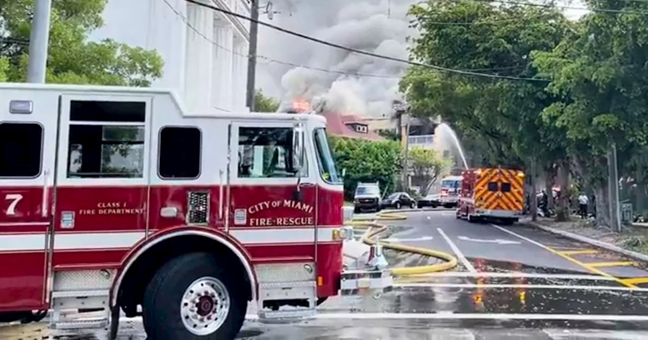 Massive fire breaks out at Miami apartment building, elderly residents rescued from balconies