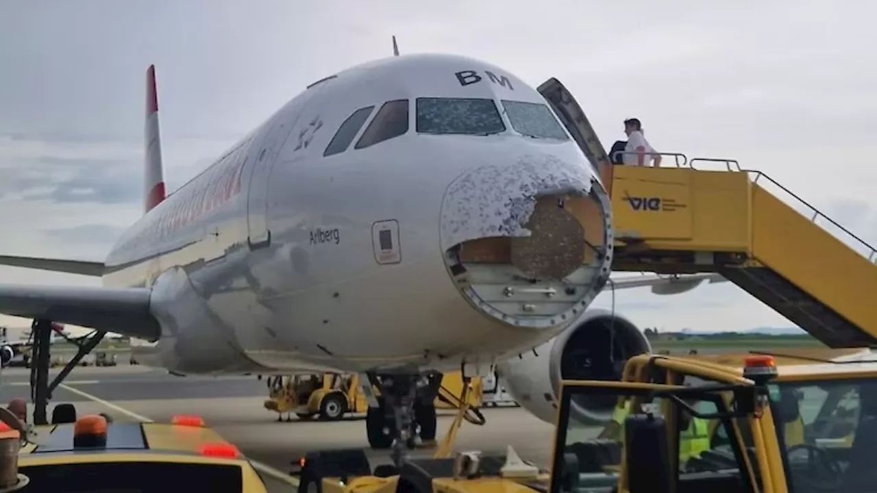 Schock für Mallorca-Urlauber: Hagelsturm zerstört Nase von österreichischem A320