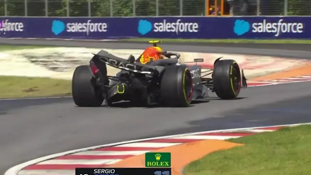 Checo Pérez choca solo en Gran Premio de Canadá para abandonar