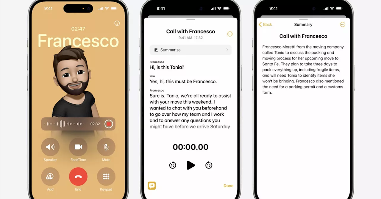 iOS 18 will let you record calls — and tells everyone for their privacy