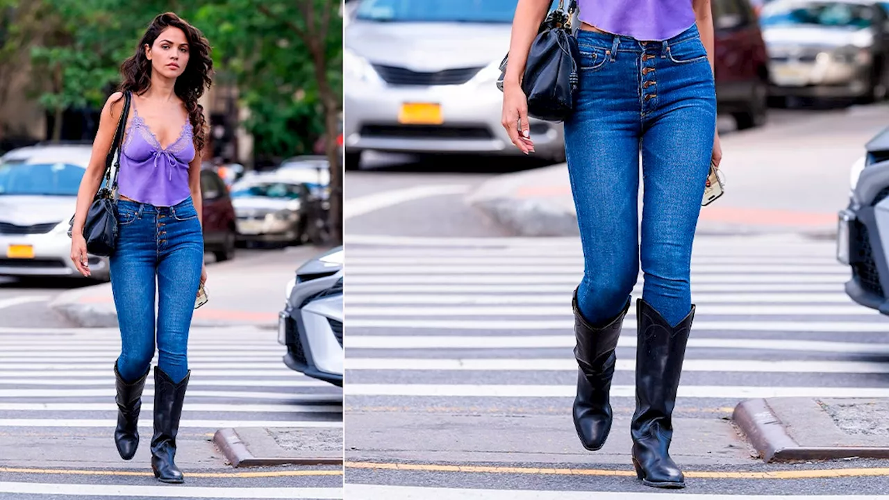 Eiza González no deja ir los skinny jeans y los lleva con botas vaqueras