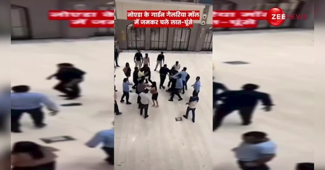 नोएडा के Garden Galleria Mall में जमकर चले लात-घूंसे, मिन्नतें करती रह गई लड़की, देखें VIDEO