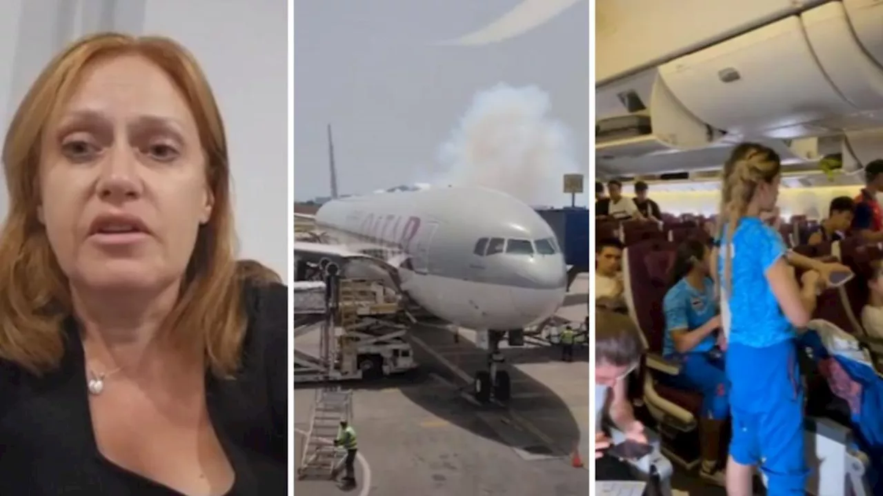 Australian passengers caught up in Qatar Airways flight nightmare as plane starts smoking on tarmac