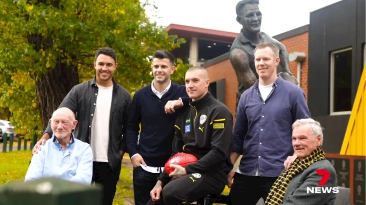 Superstar Dustin Martin fronts cameras for iconic photo with Richmond legends ahead of 300th game