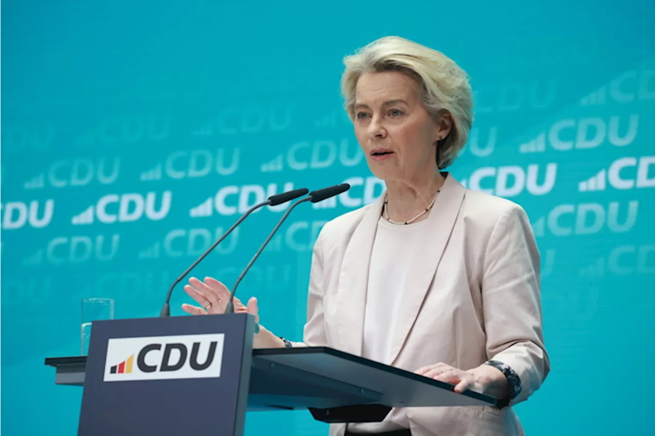 Cdu, Ursula von der Leyen in conferenza stampa post elezioni