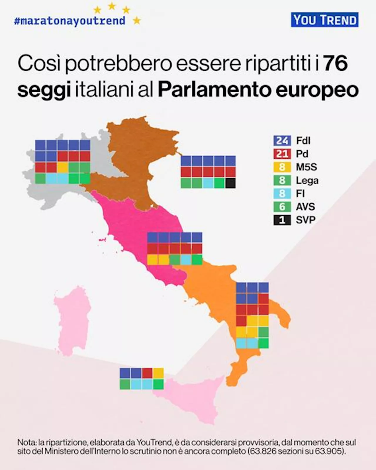 Da Salis alla Moratti, i 76 possibili eletti al Pe per YouTrend