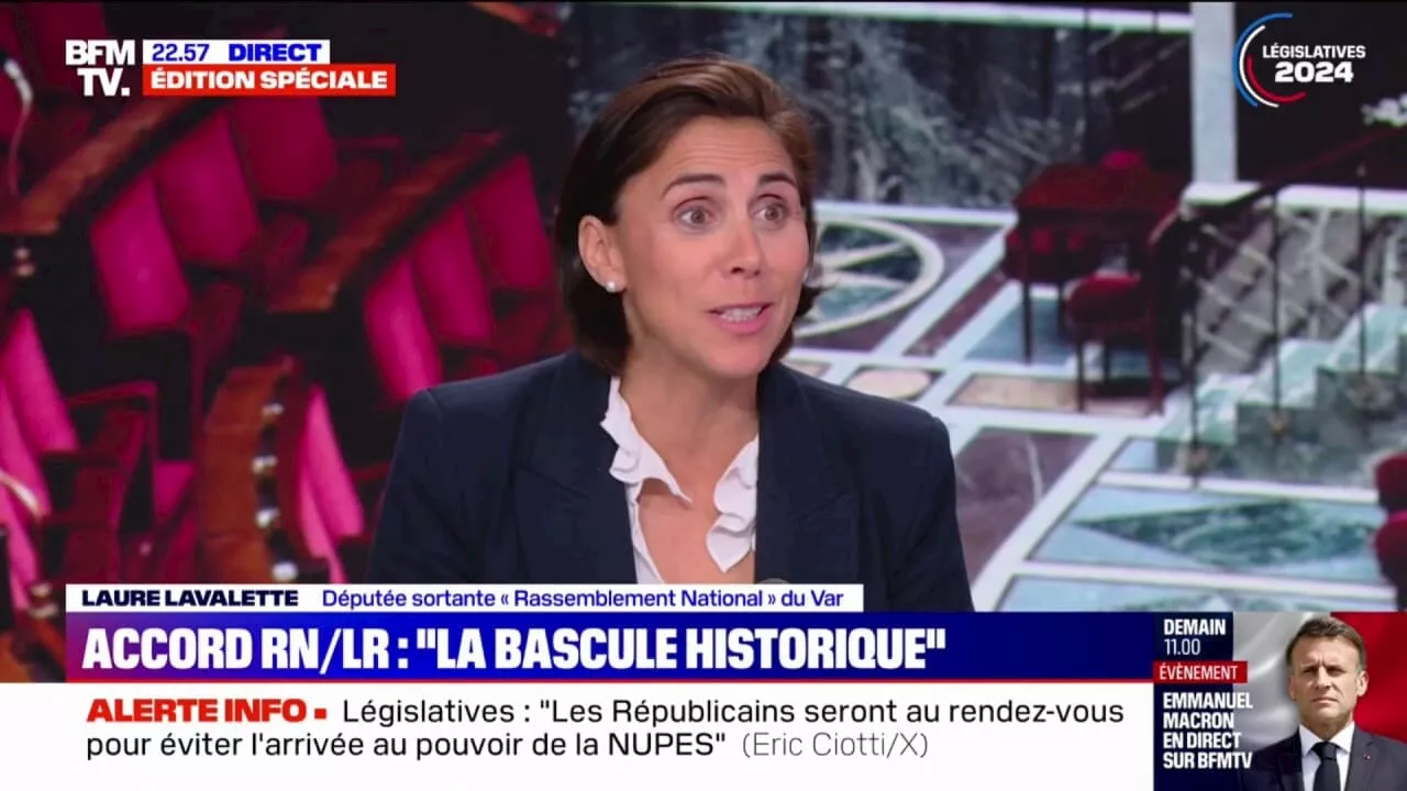 Alliance LR/RN aux législatives: Laure Lavalette (RN) loue le 'courage' d'Éric Ciotti de 'vouloir participer à cette majorité de redressement du pays'