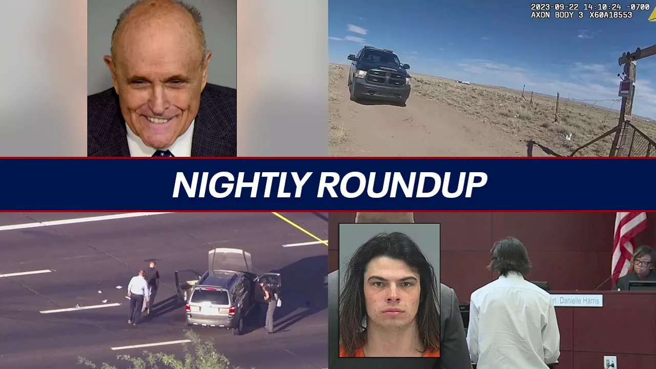 Death investigation along I-10 in Phoenix; Rudy Giuliani's mugshot released