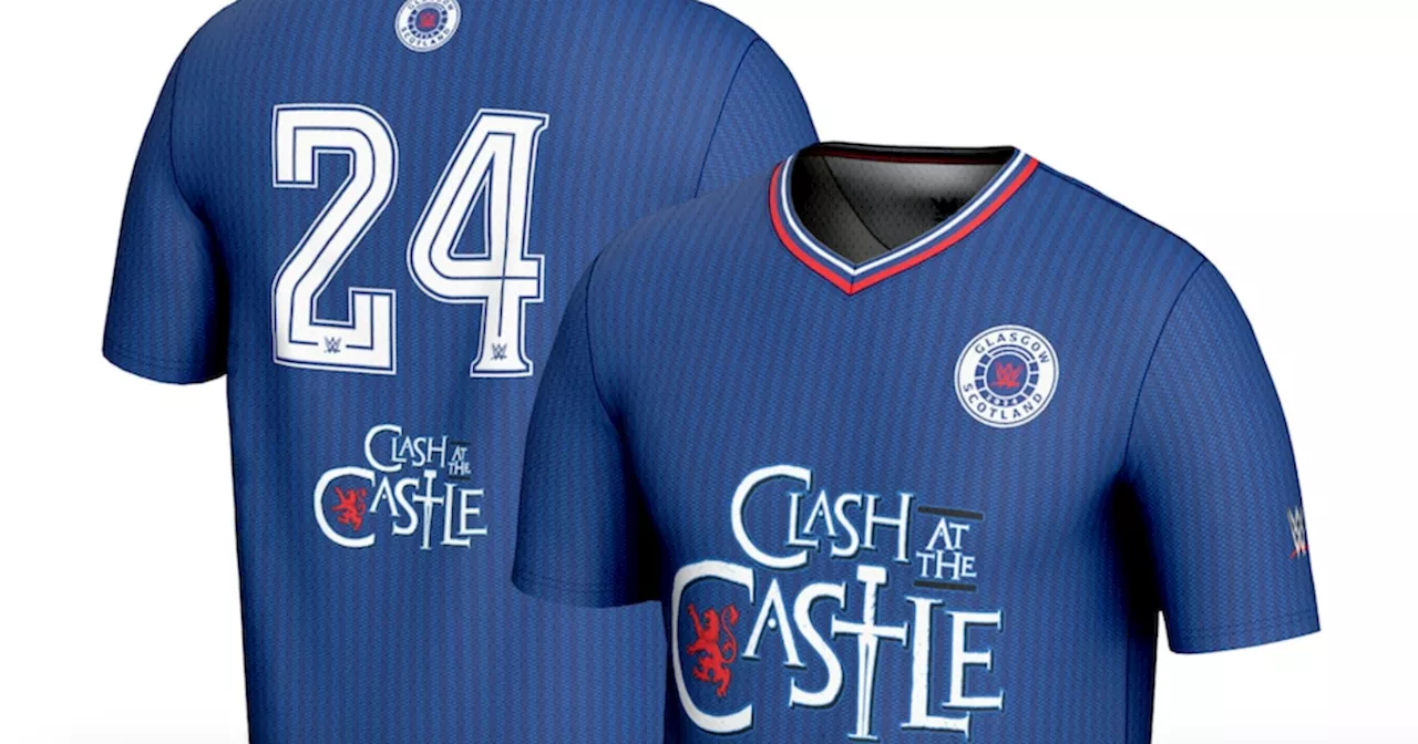 WWE release Glasgow Clash at Castle shirt that's a dead ringer for a Rangers top