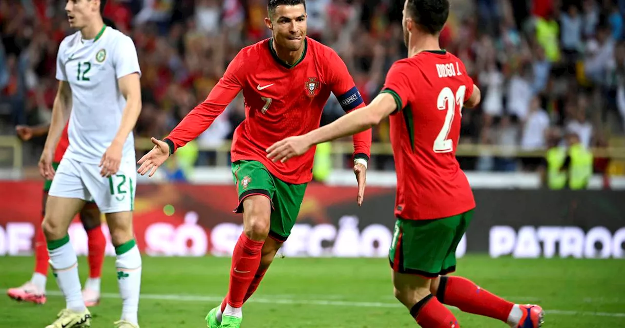 Cristiano Ronaldo signs off with two goals as Portugal outclass Ireland in Aveiro