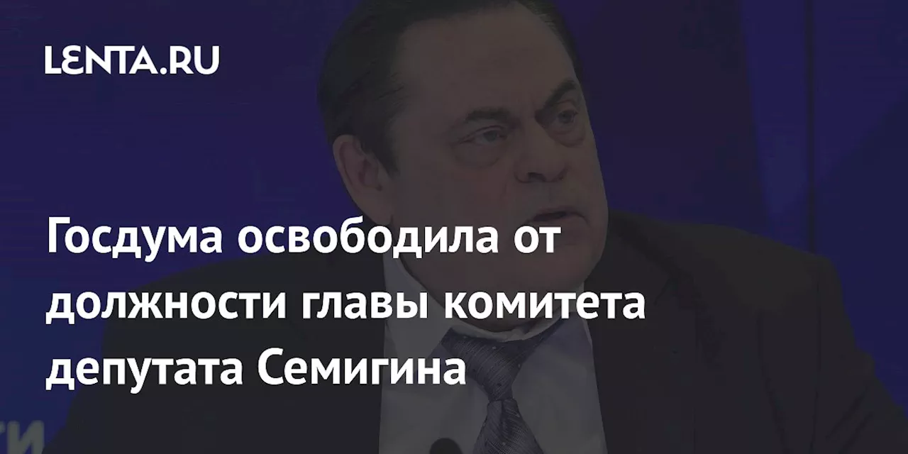 Госдума освободила от должности главы комитета депутата Семигина