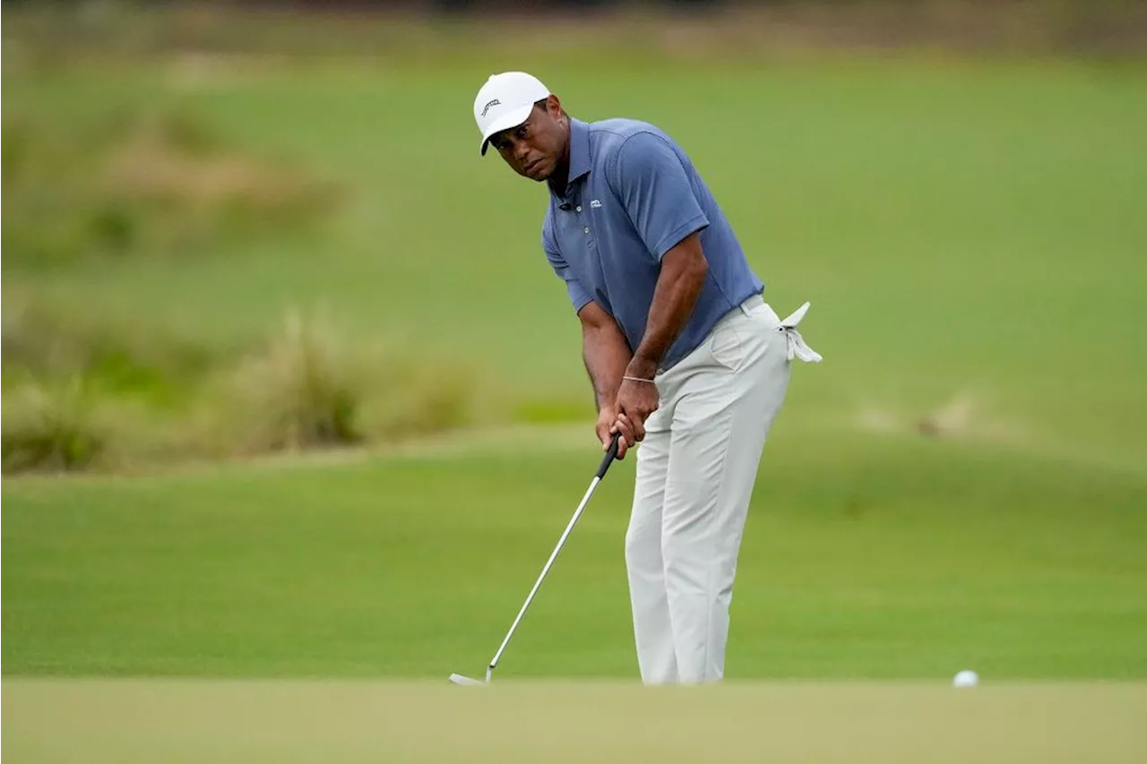 Tiger Woods off early for US Open practice that includes Adam Scott, his major streak