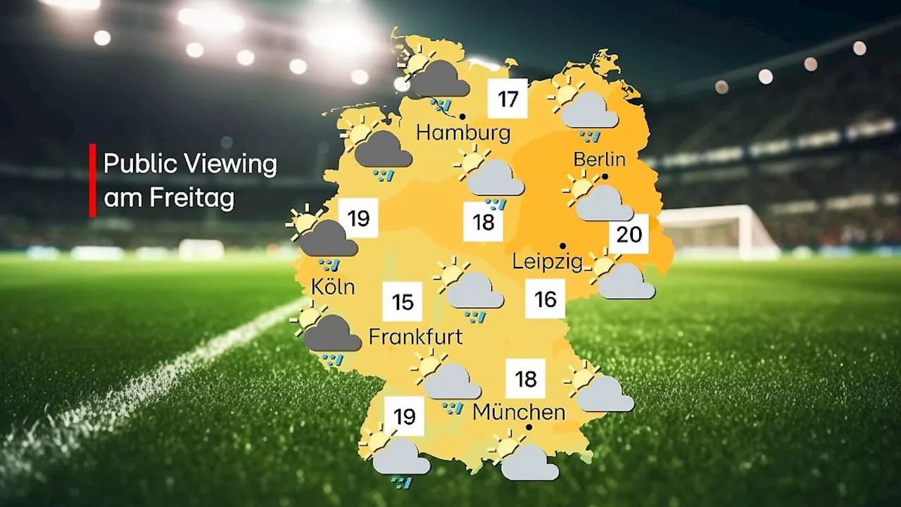 Wetterprognose fürs Public Viewing: Deutschland zum Auftakt der Europameisterschaft 2024 unter Wolken