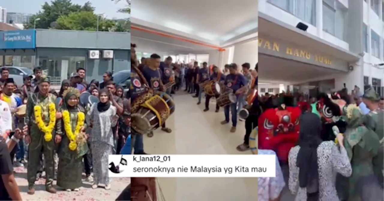 Pasangan Pengantin Raikan Tema Perkahwinan '1 Malaysia', Himpun Semua Kaum Di Majlis