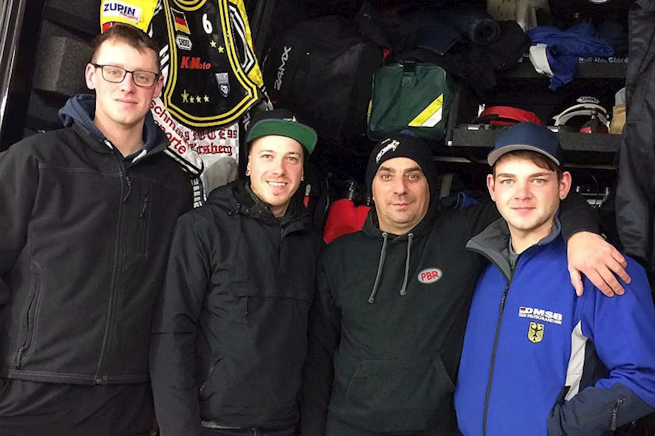 Eisspeedway-Team mit Max Niedermaier und Tobias Busch