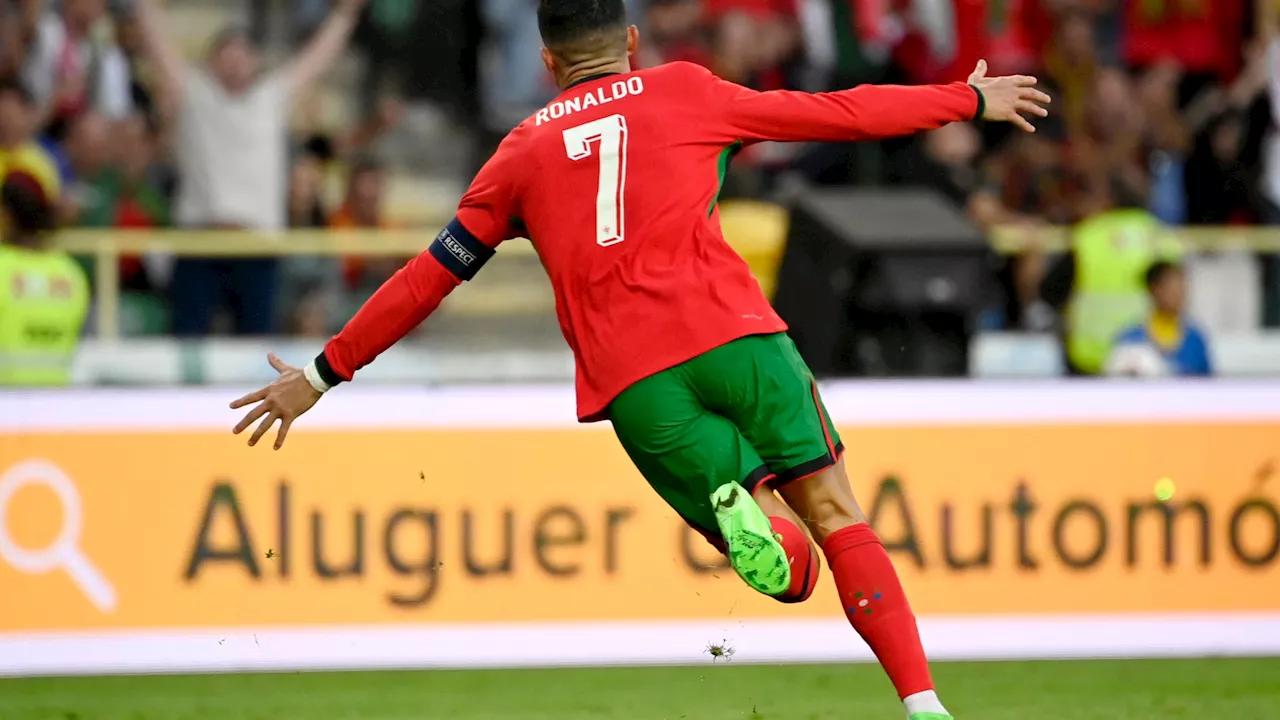 Cristiano Ronaldo scores two goals, including stunning left-footed effort against Ireland...