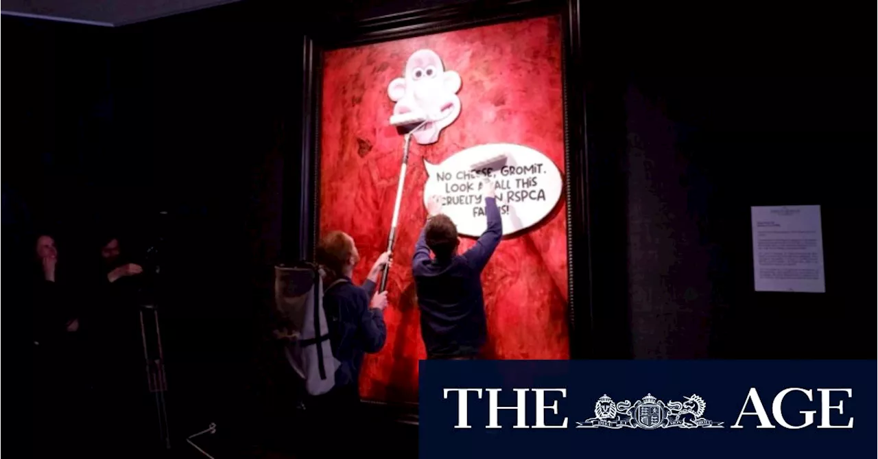 Animal rights group pastes over King Charles portrait