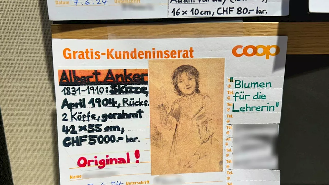 Albert Anker: Mann bietet originale Skizzen für 5000 CHF im Coop an