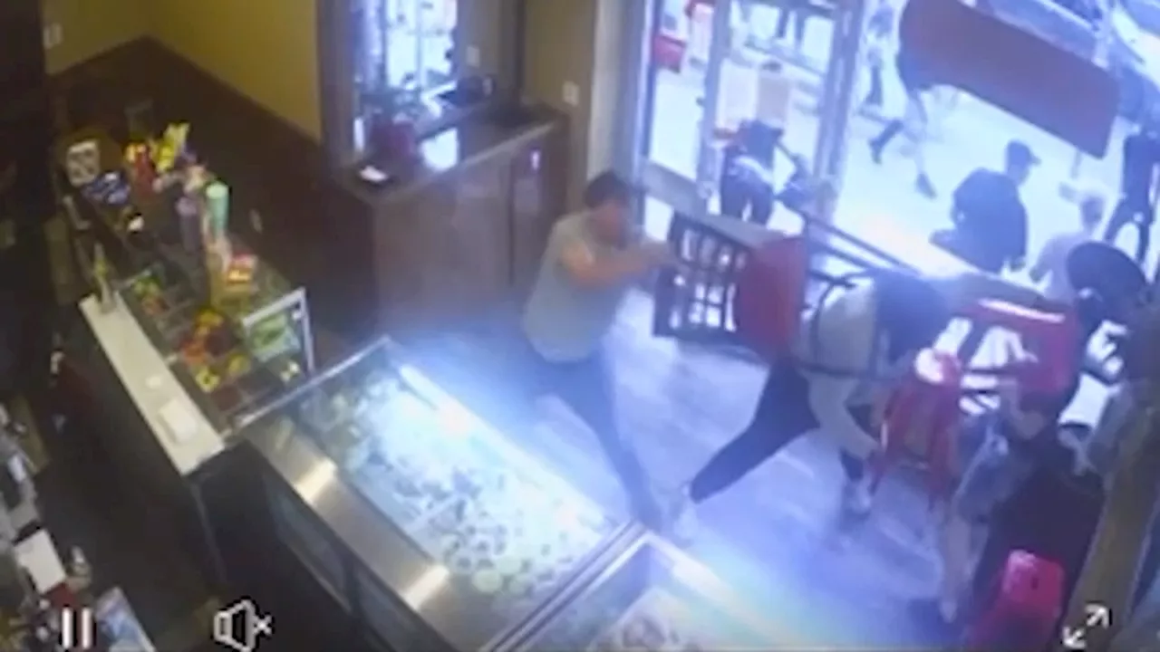 Video shows man chased, attacked and saved | Hero coffee shop manager speaks out