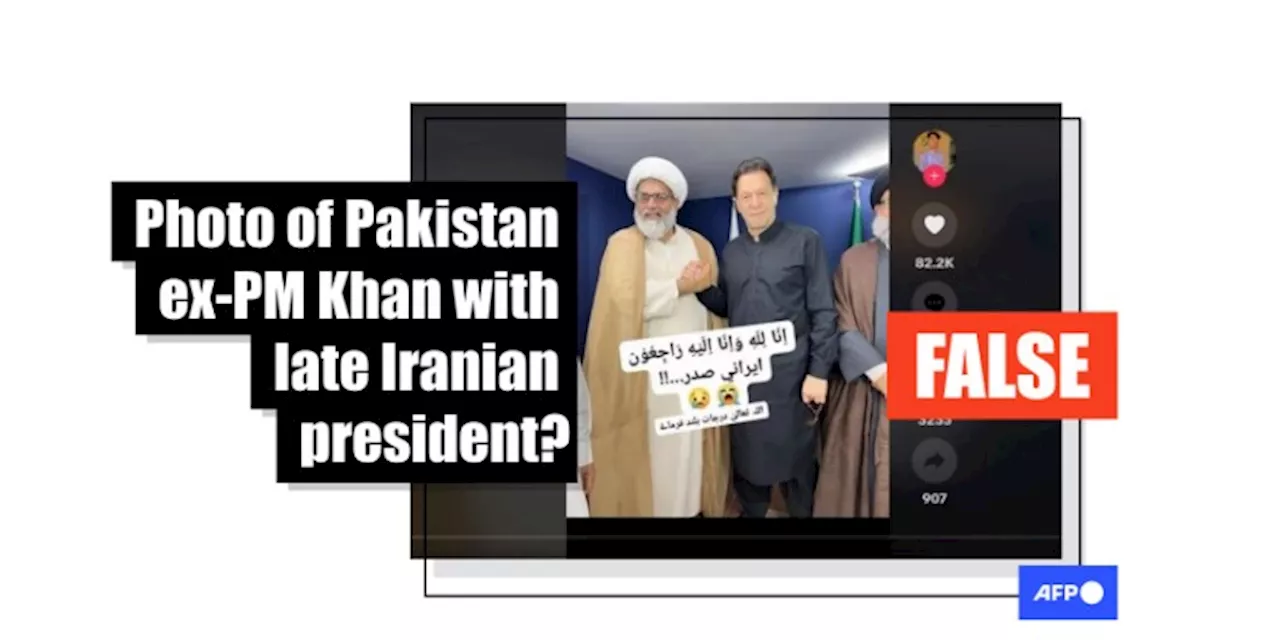 Photo shows Imran Khan with Pakistani politician, not late Iranian president