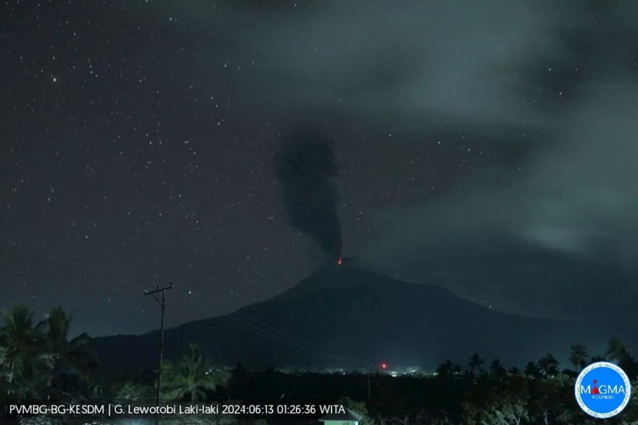 Gunung Lewotobi Laki-Laki lontarkan abu vulkanik setinggi 700 meter