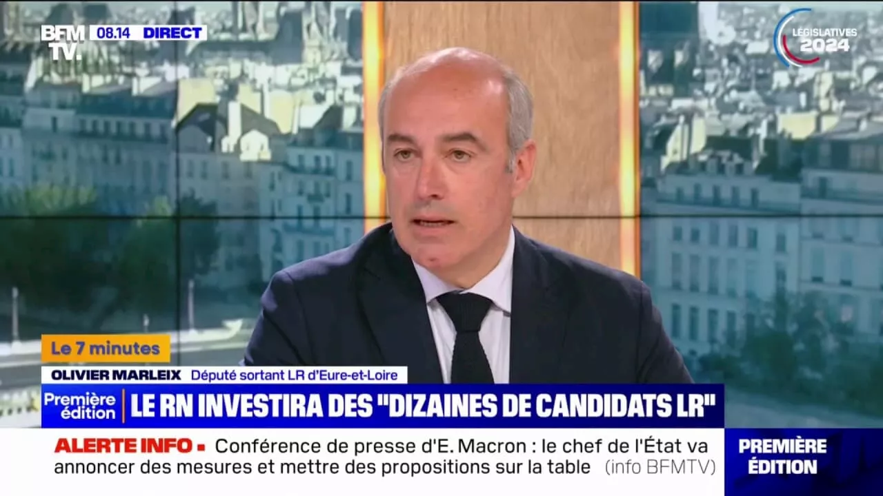 Alliance LR/RN aux Législatives: 'Cet accord n'existe pas', affirme Olivier Marleix