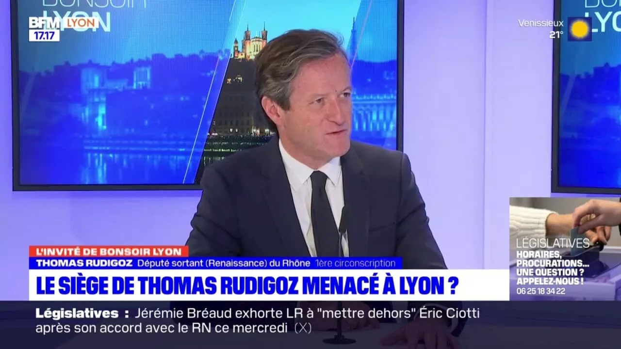 Rhône: le député sortant Thomas Rudiguoz se dit 'déterminé' avant une 'campagne difficile'