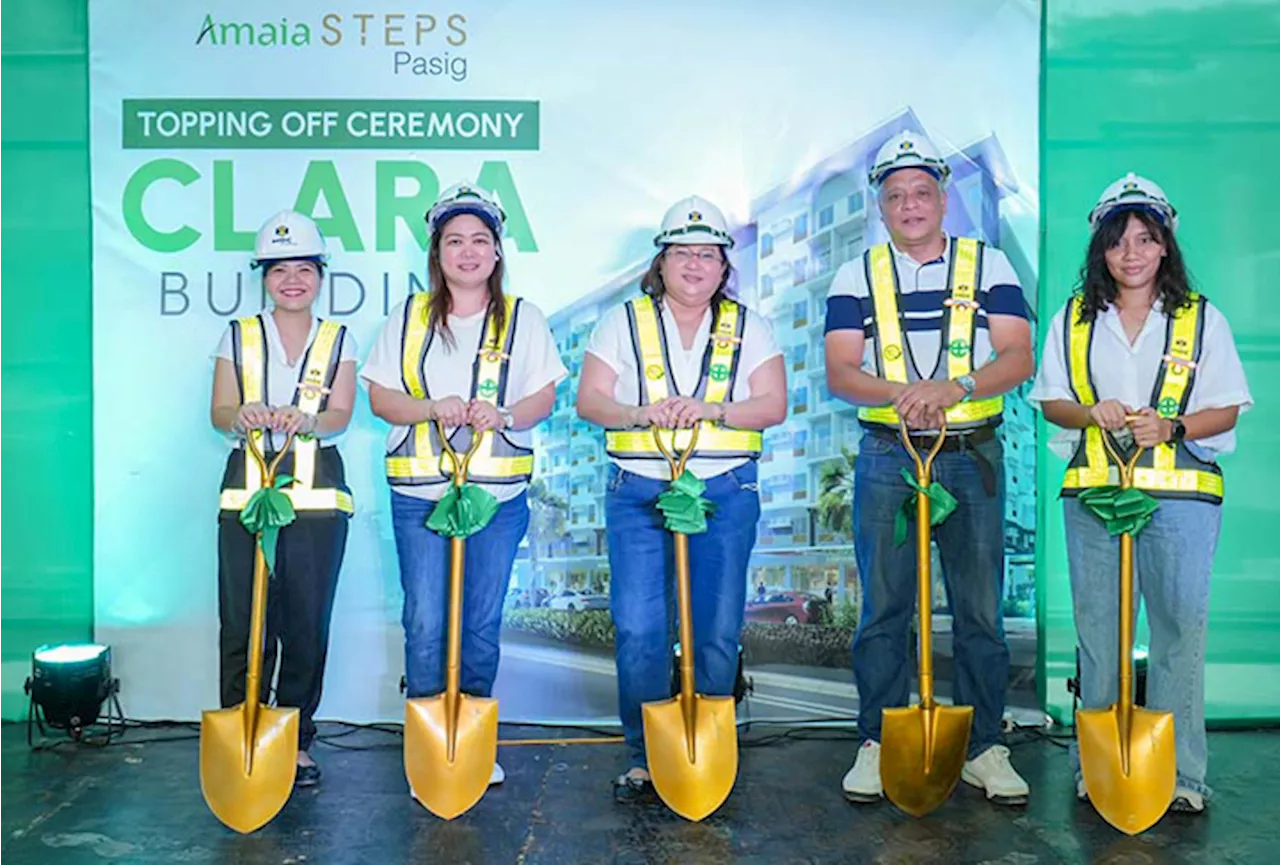 Amaia Steps Pasig nears completion with topping off ceremony of Clara Building