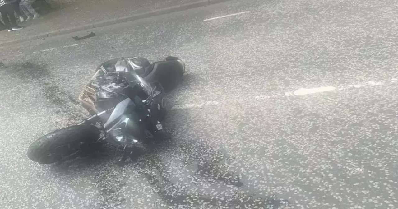 Scots road shut after serious crash between car and motorbike