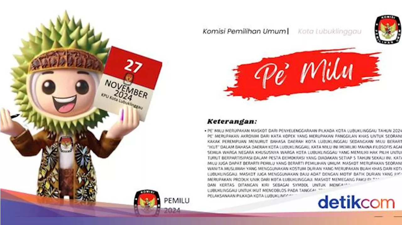 Pe' Milu, Wanita Berkostum Durian Jadi Maskot Pilkada Lubuklinggau 2024