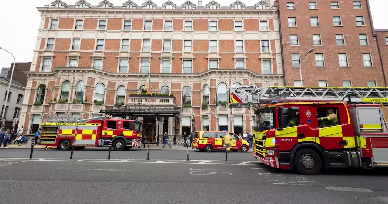 Historic Shelbourne Hotel evacuated as emergency services battle blaze