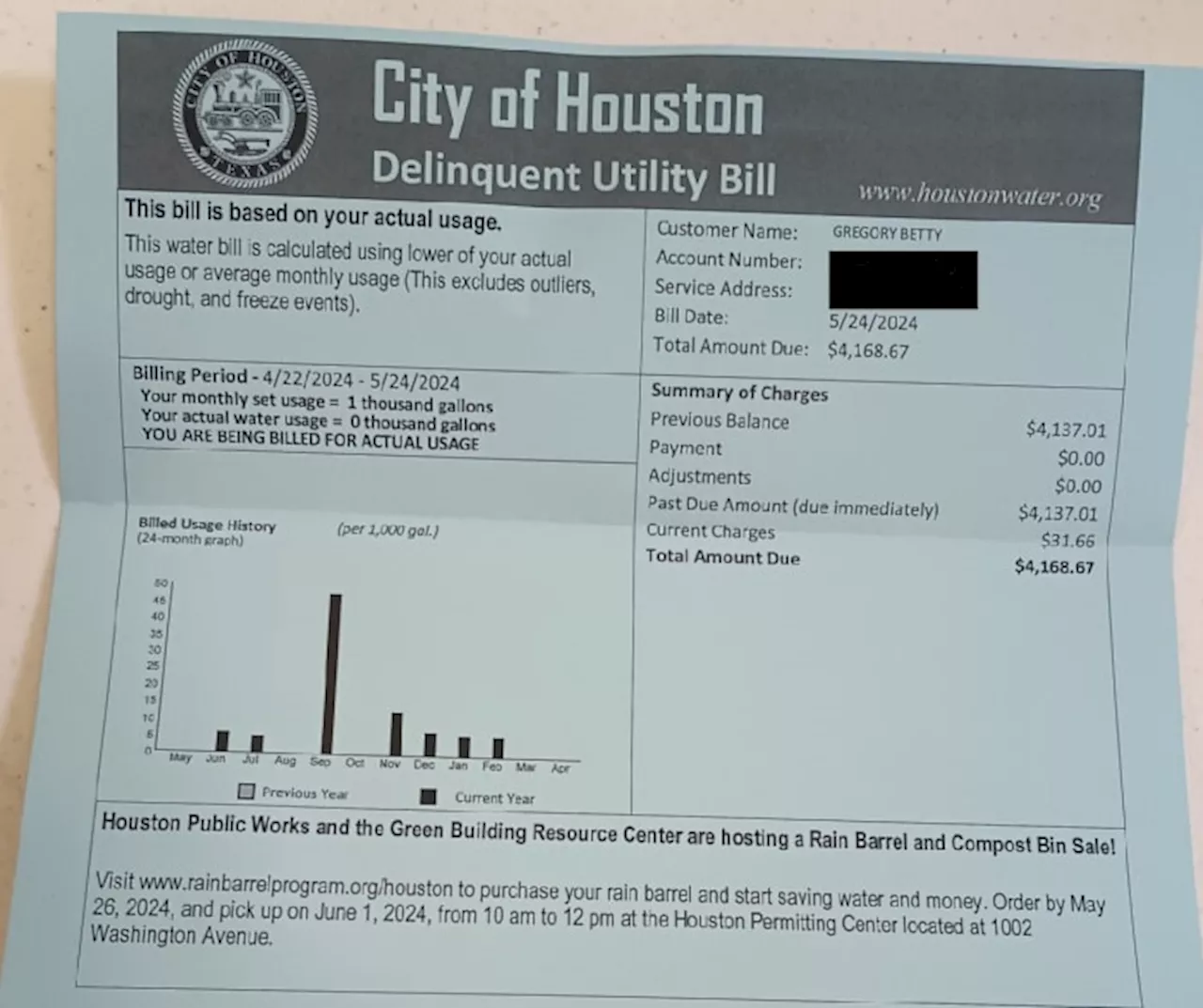 $4,168.67!?😱 Houston woman sent huge bill despite shutting off water herself to avoid it