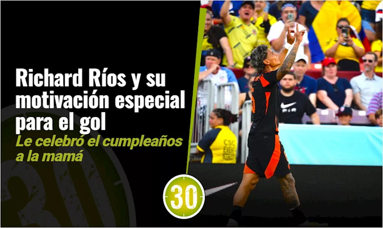 Richard Ríos le celebró el cumpleaños a la mamá con su primer gol con la Selección