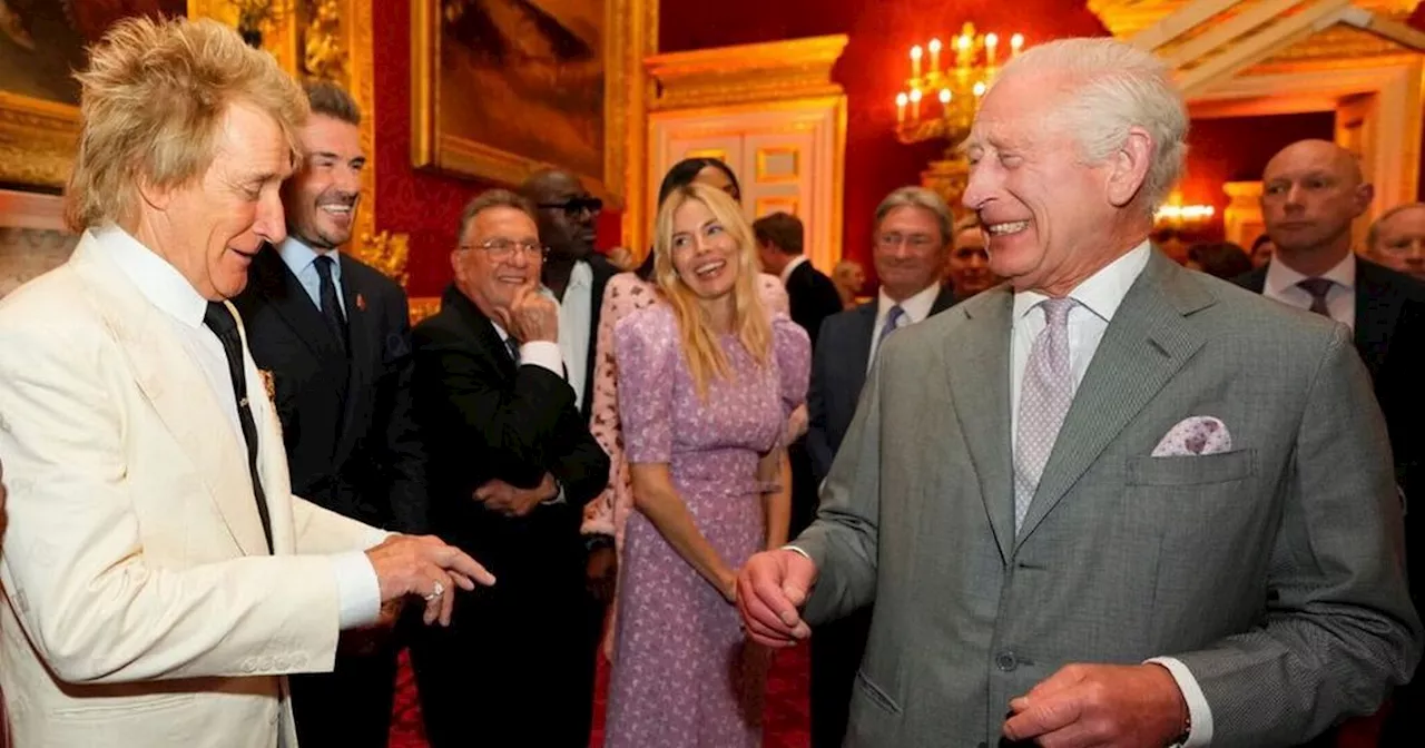 King Charles gives David Beckham a job as pair in hysterics by Rod Stewart joke