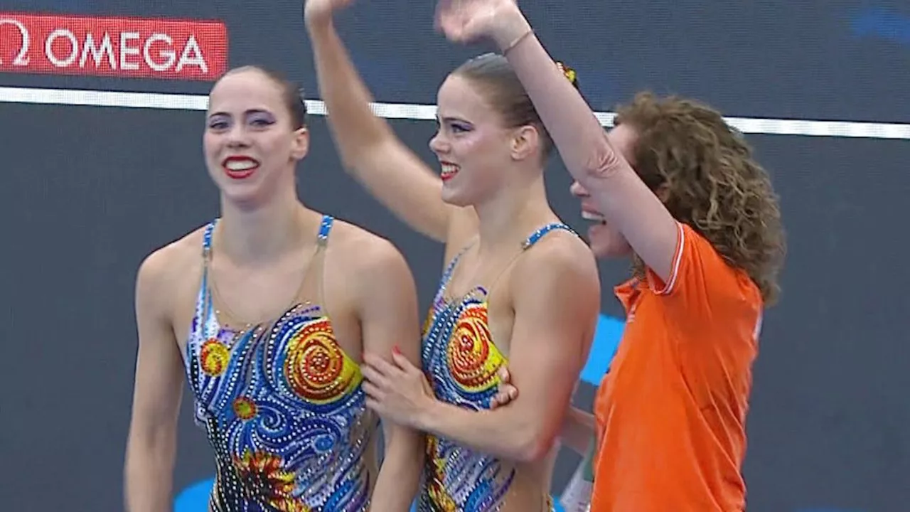 Synchroonzwemtweeling De Brouwer legt beslag op Europese titel