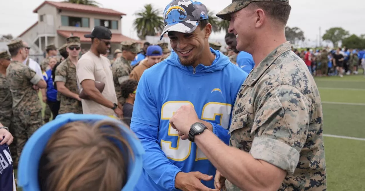 Chargers' trip to Camp Pendleton carries extra meaning for Alohi Gilman, Jim Harbaugh