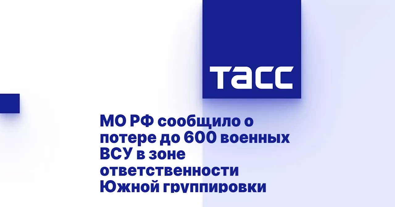 МО РФ сообщило о потере до 600 военных ВСУ в зоне ответственности Южной группировки