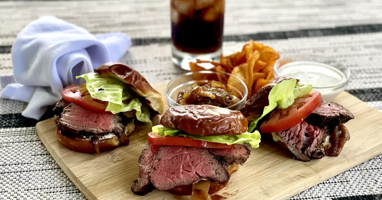 Grilled Steak Sandwiches with Caramelized Onions Recipe