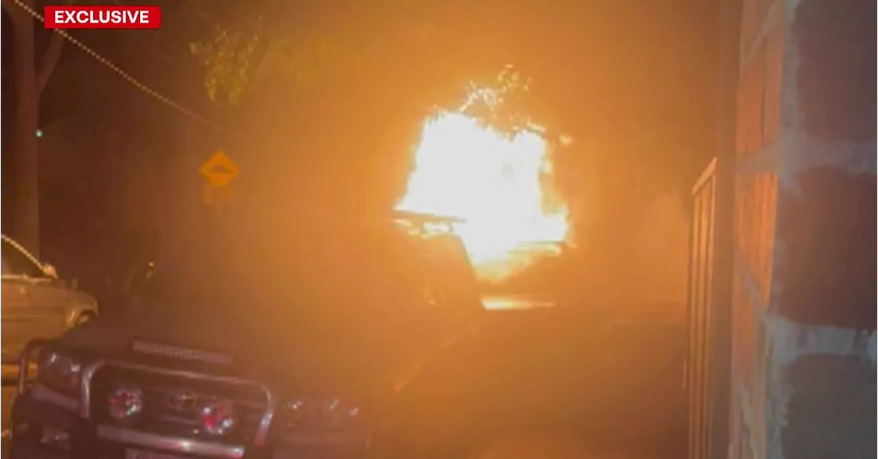 'Like a Die-Hard movie' Firefighter injured after hybrid car bursts into flames