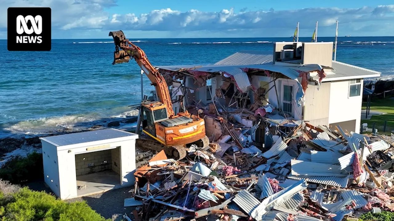 Extreme coastal erosion prompts emergency demolition of Geraldton Marine Rescue building