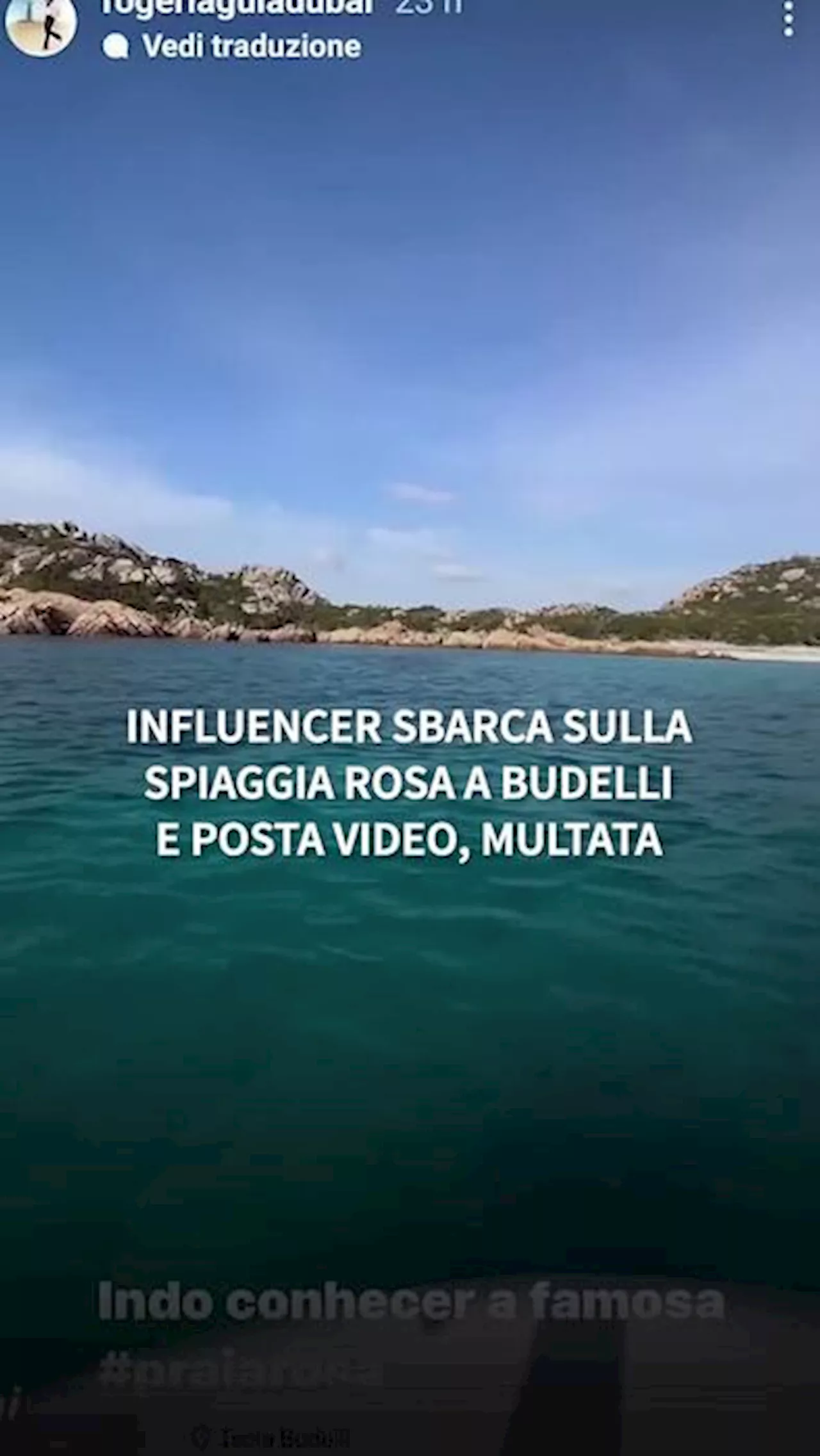 Influencer sbarca sulla spiaggia Rosa a Budelli e posta video, multata