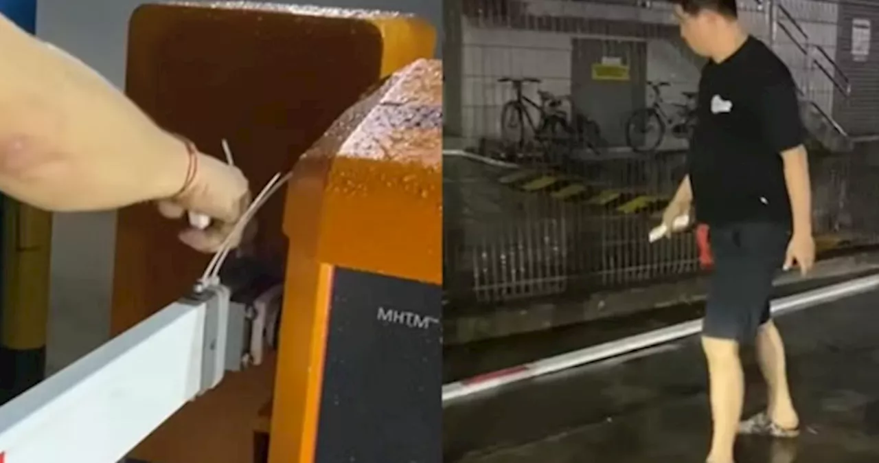 Man to be charged for allegedly stealing carpark's gantry barrier arms, damaging wheel clamps