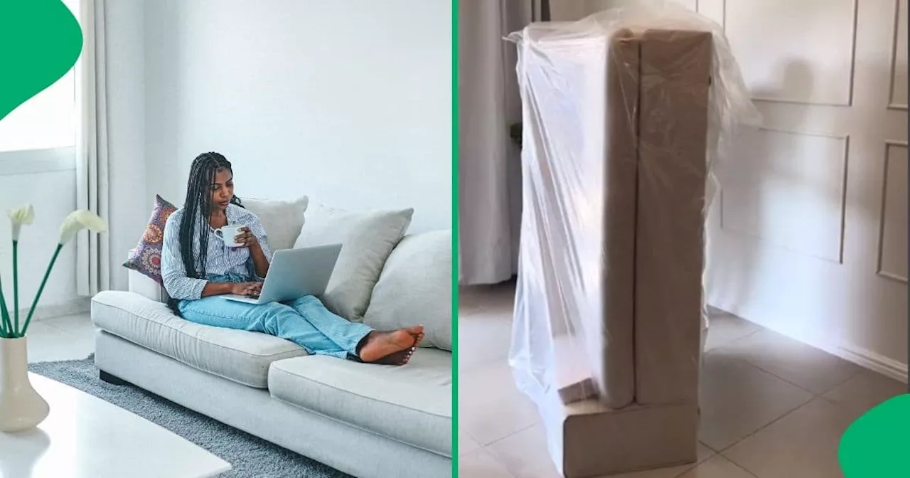 Dream Couch Delivered: Mzansi Woman Unboxes Her Stunning George & Mason Stacey Find From Takealot