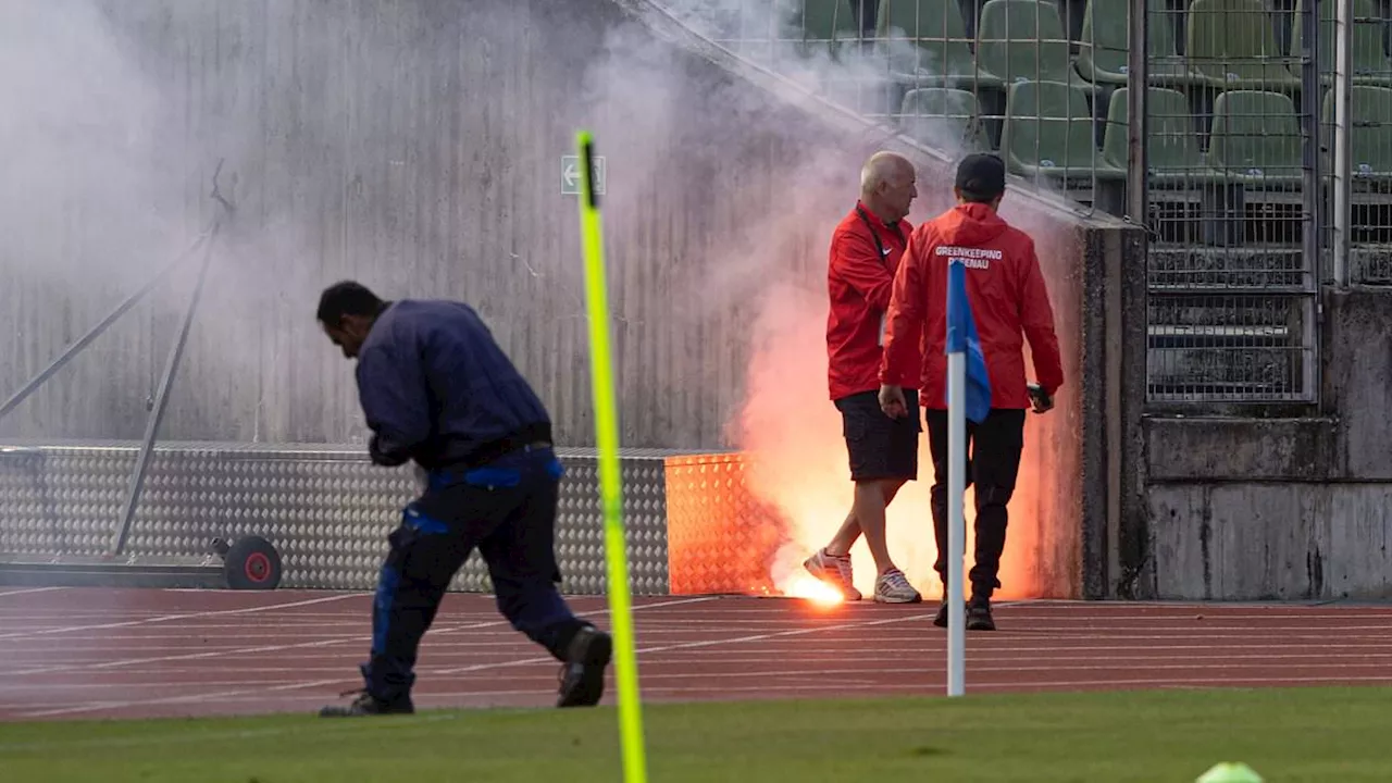 Serbia hooligans clash with German police at Euro 2024 training session in Augsburg before England...