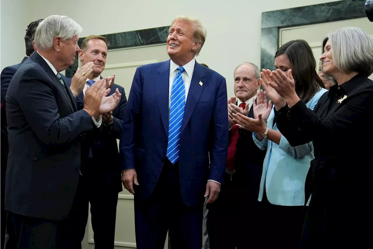 Trump receives early birthday cake during Capitol Hill visit