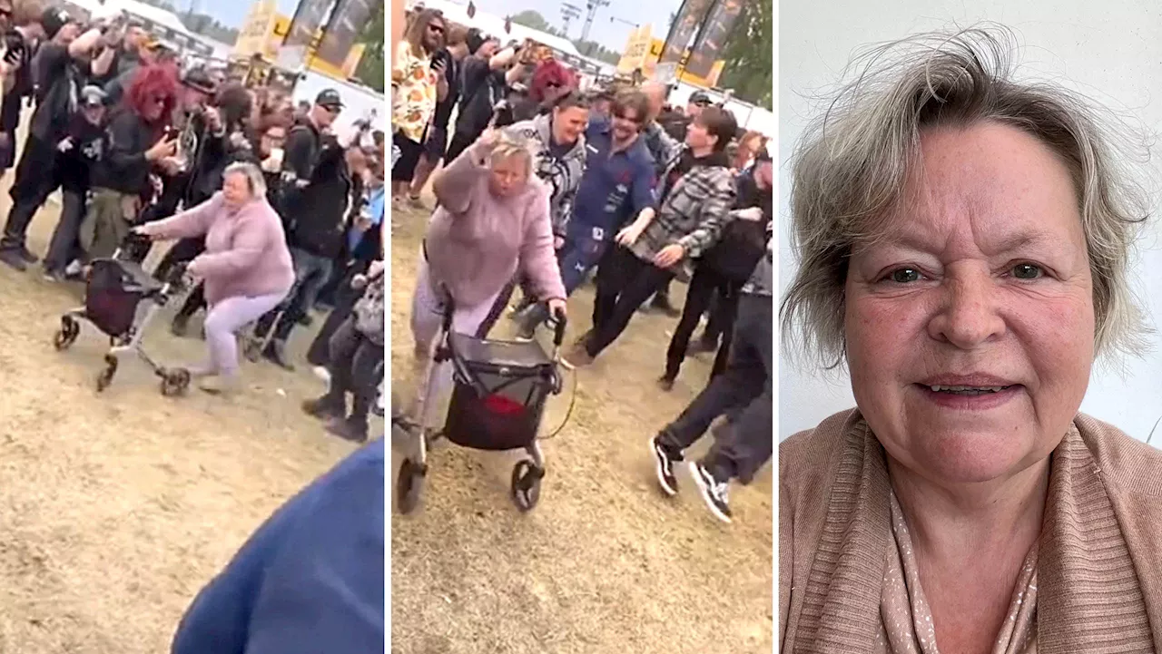 Paula hamnade i mosh pit med sin rullator: ”Otroligt”